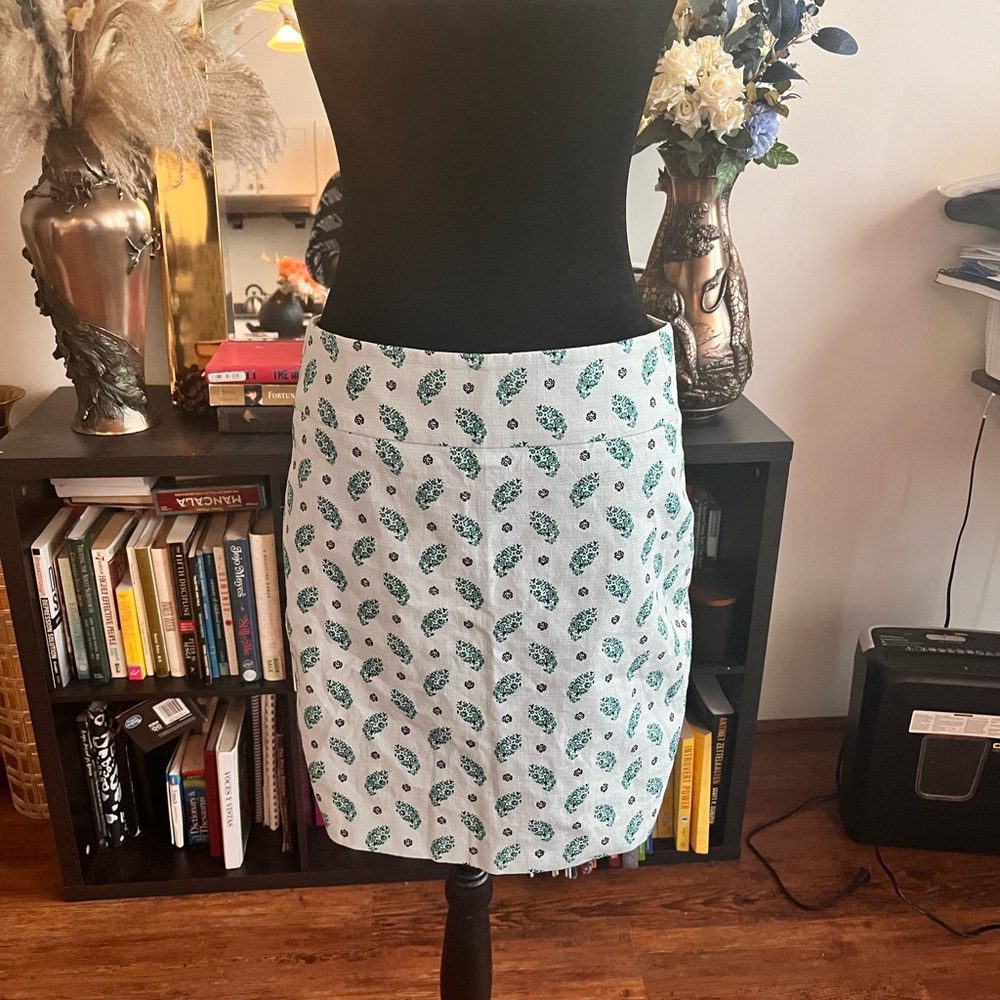 Blue paisley Mini Pencil Skirt for Casual Wear